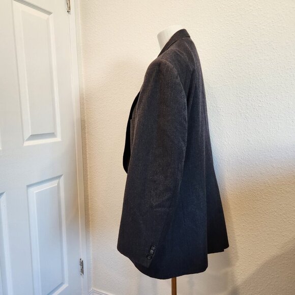 Vintage Allyn St. George Blazer Mens 46R Gray Wool Made in USA Sport Coat Jacket - Picture 2 of 8